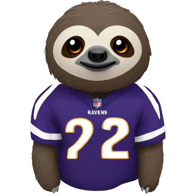 Sloth wearing a ravens jersey  emoji