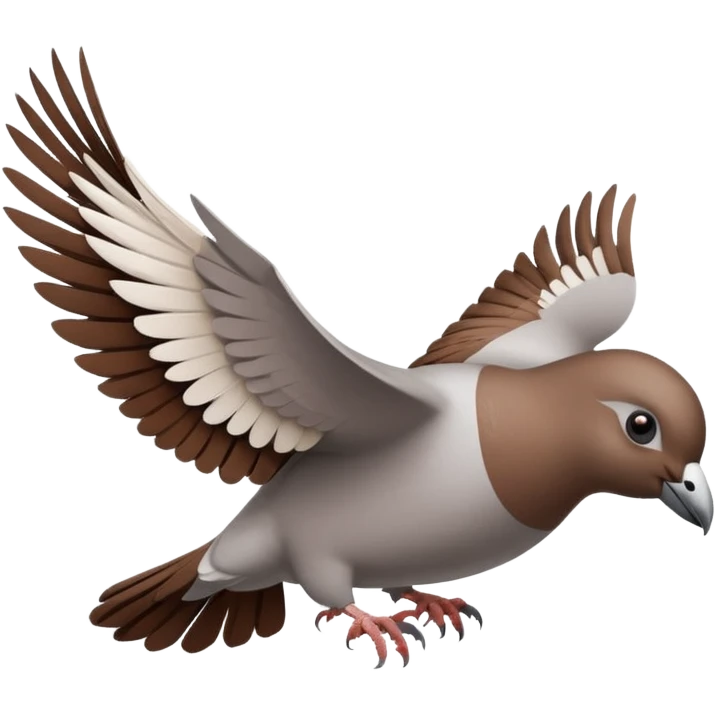 Pigeon and sparrow is riding in the plane B787 emoji