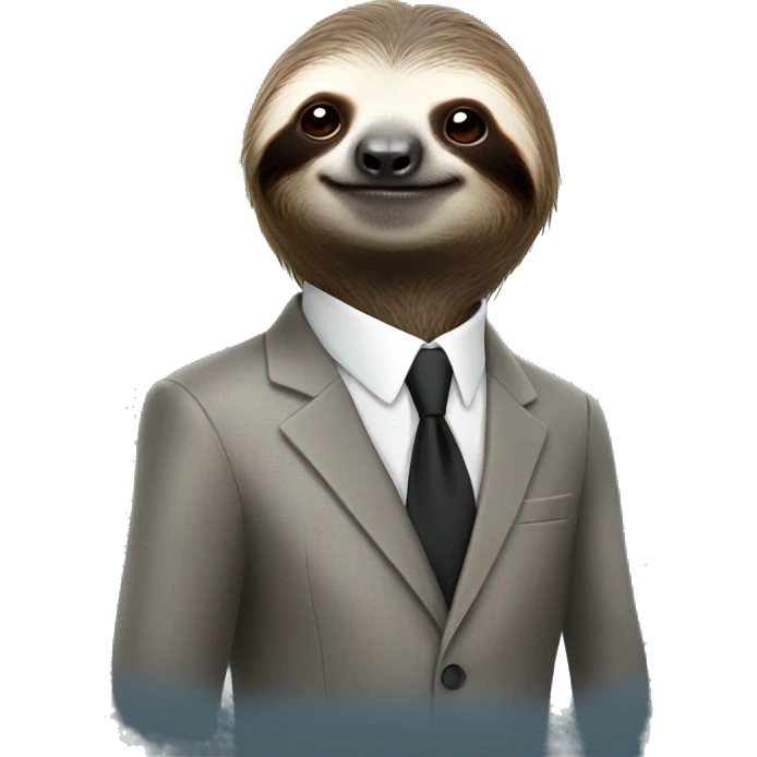 Sloth with a suit emoji
