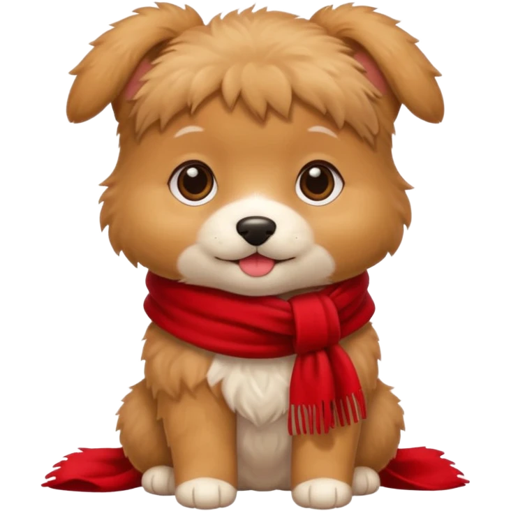 baby dog wears red scarf  emoji