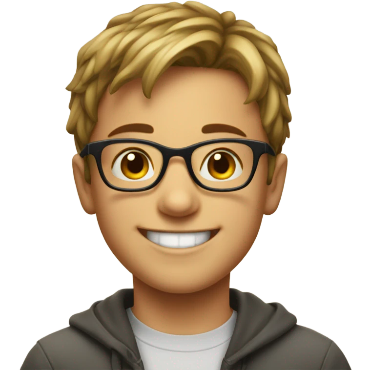 boy with glasses and smile emoji  emoji