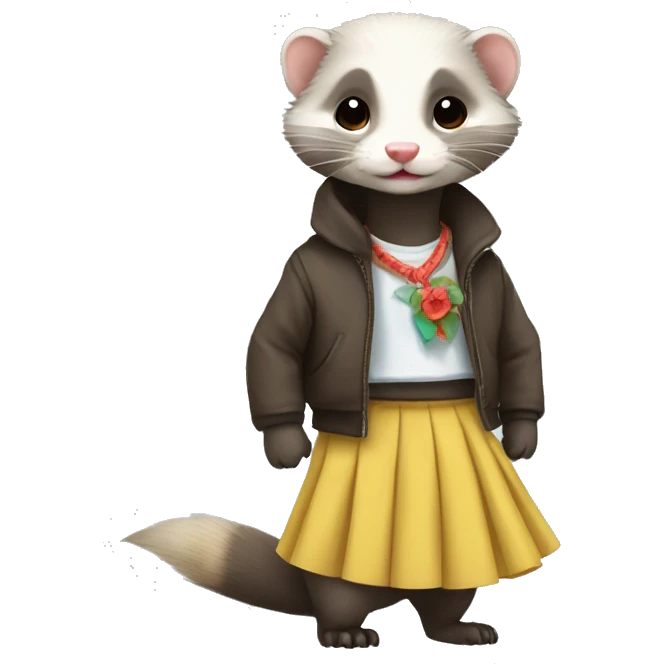 Ferret with a skirt emoji