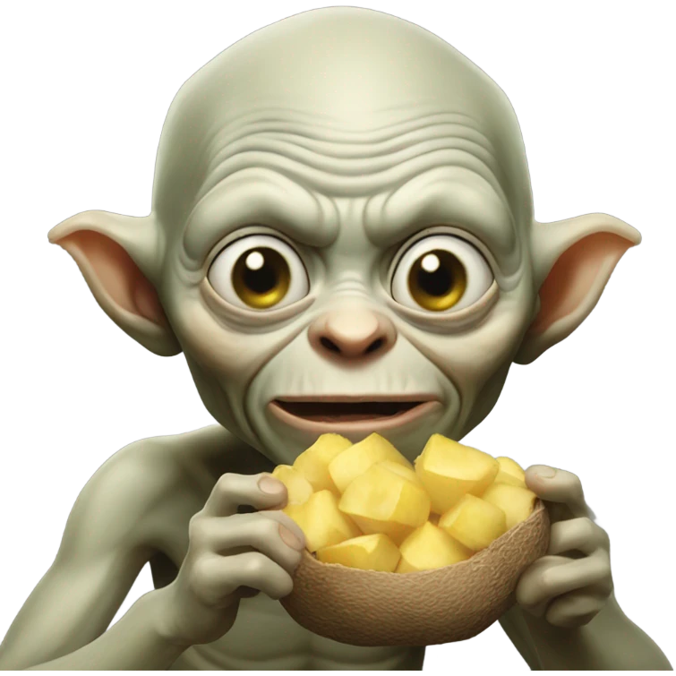 Gollum eating a potato  emoji