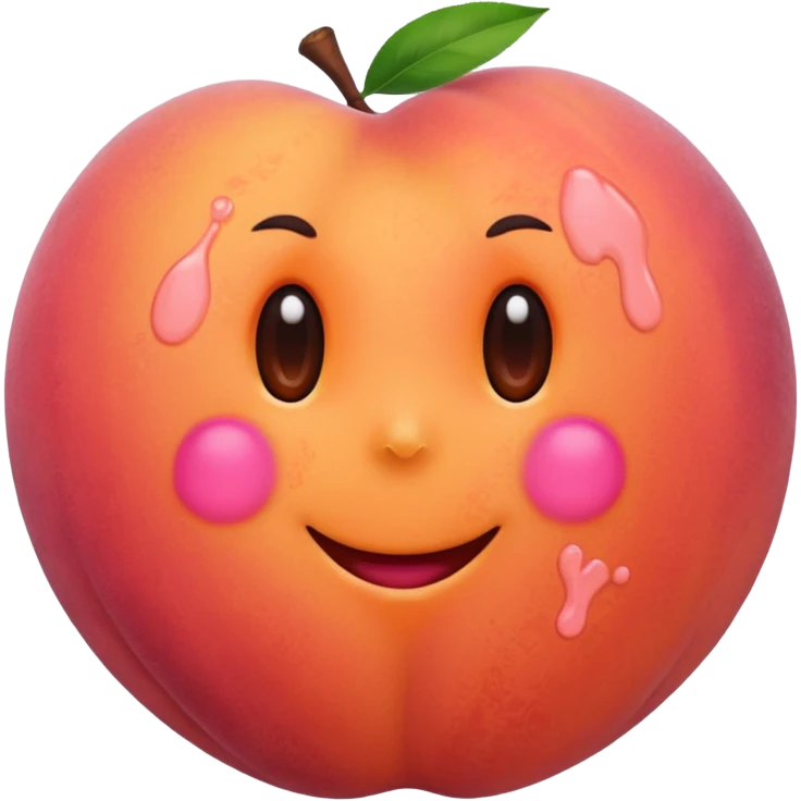 Peach with hand print emoji