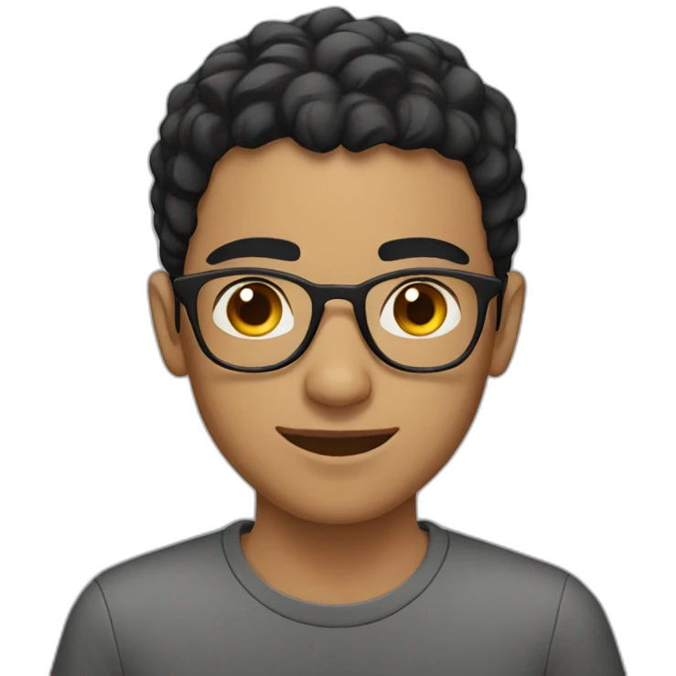 Young man from moroccan with glasses, short black hair emoji