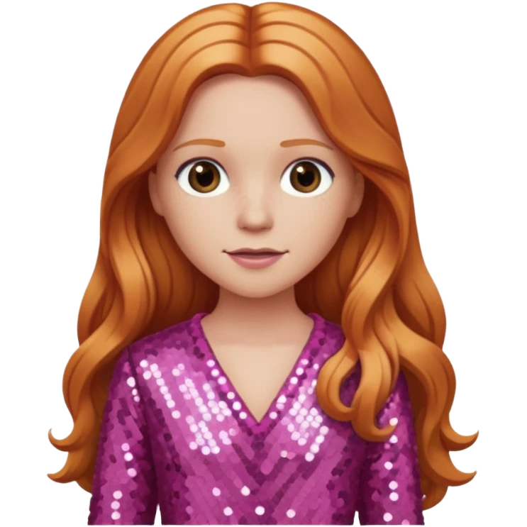 Carrie White from Carrie with long reddish blonde hair, pink sequin outfit  emoji