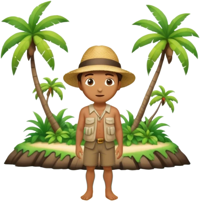 rear view of a man standing on an islet looking forward. emoji