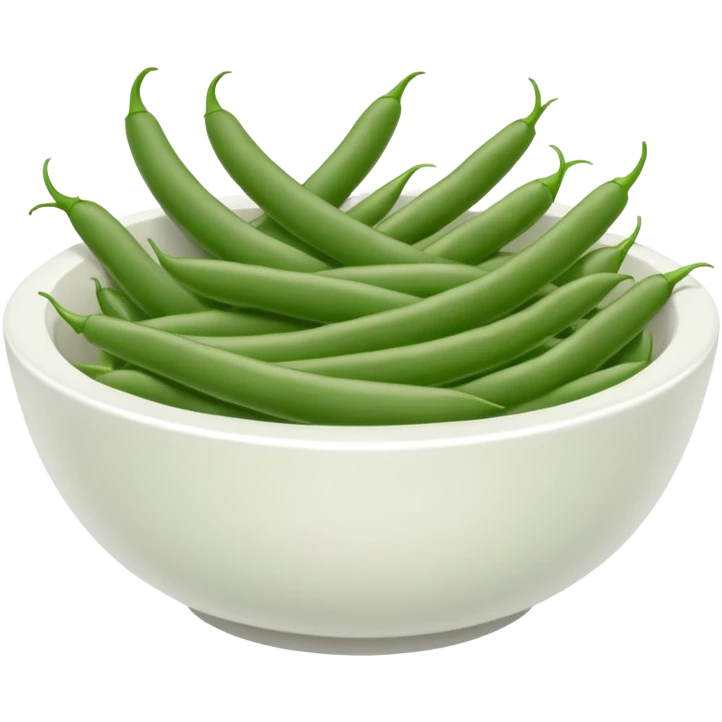 LITTLE LONG BEANS IN THE WHITE BOWL emoji