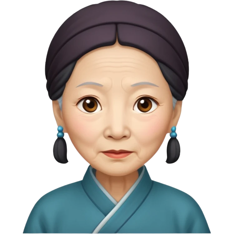 old chinese woman with Compassion - sympathetic concern for the sufferings of others emoji