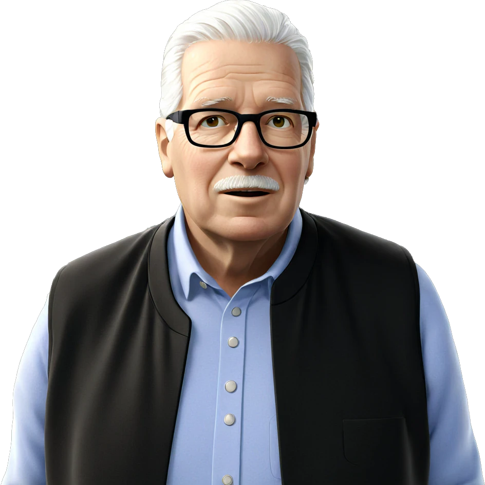 old man with white hair emoji