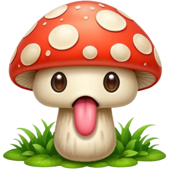 Mushroom with eyes sticking its tongue out  emoji
