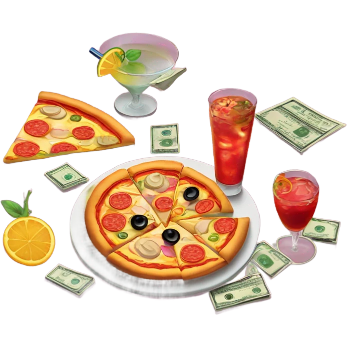 PIZZA COCKTAIL MONEY emoji