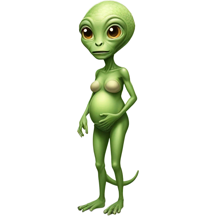a Reptilian alien woman, full body, Pregnant emoji