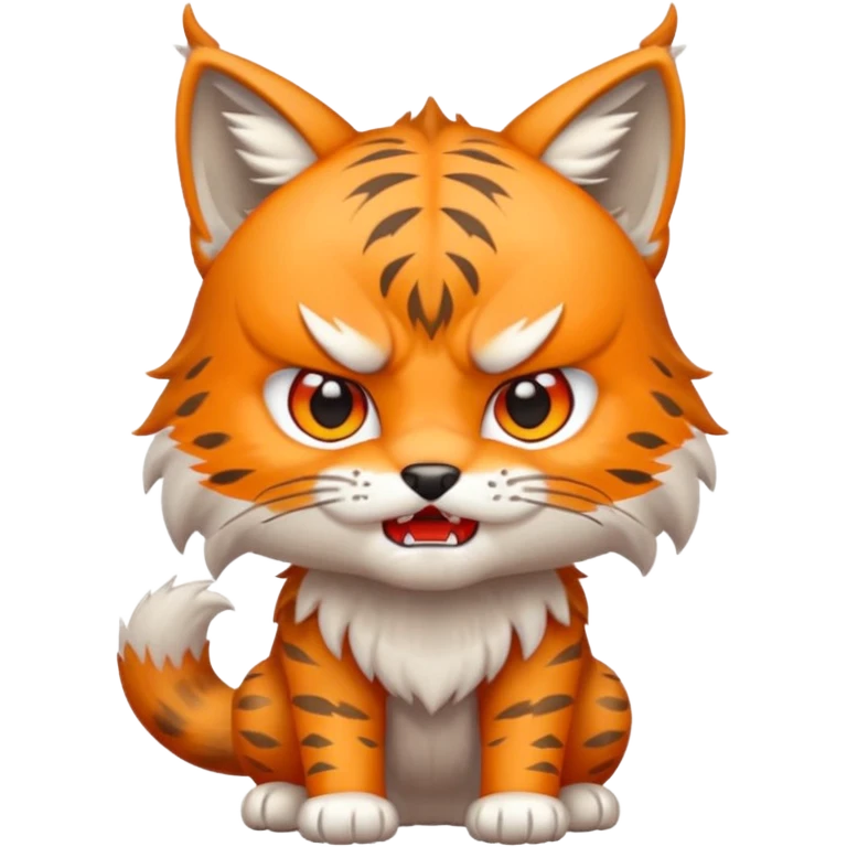 Chibi Sticker lynx angry emoji