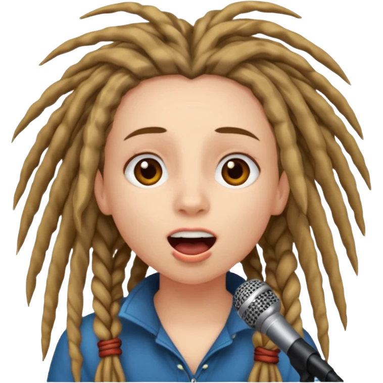 iamgen de chica con rastas cantando emoji