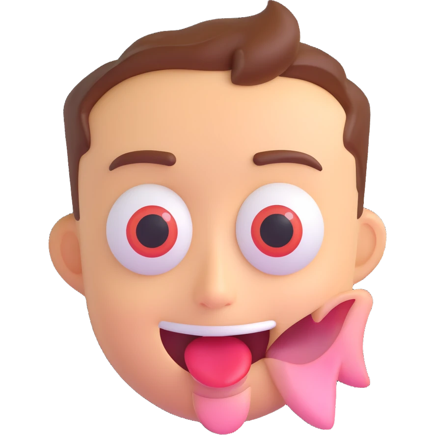 Playful Elon Musk emoji, big eyes, large tongue sticking out emoji