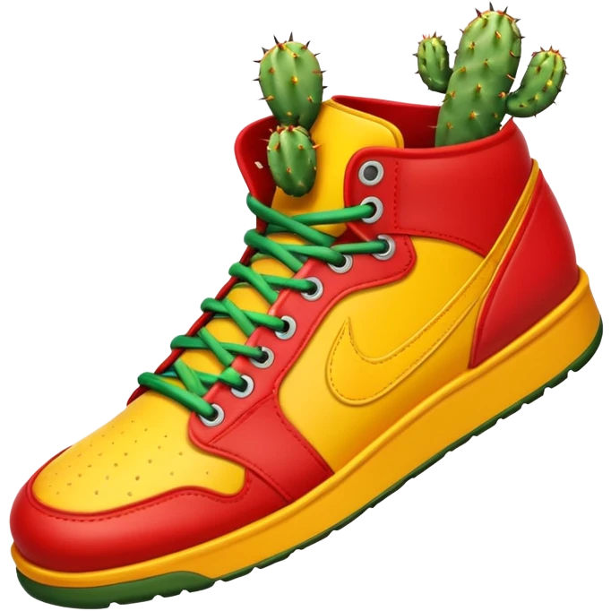 Shoe emoji and the model is the jumpman jack bright cactus emoji