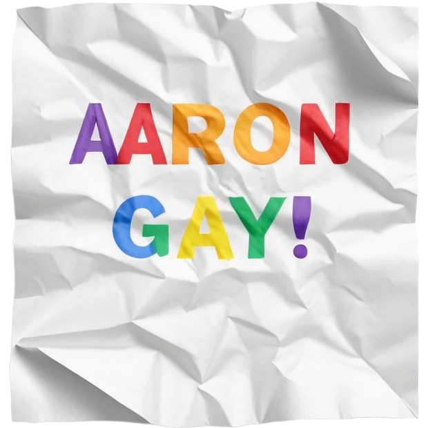 paper saying aaron is gay emoji