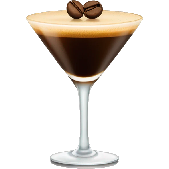Espresso Martini with three coffee beans on top emoji