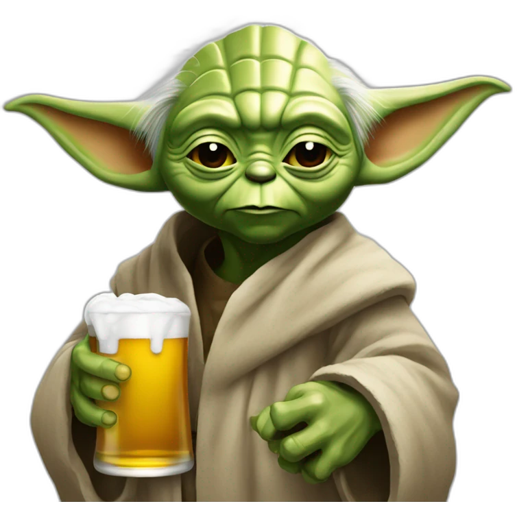 Yoda qui boi une biere emoji