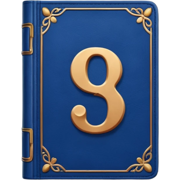 Dark blue book with a number "9" in the cover emoji