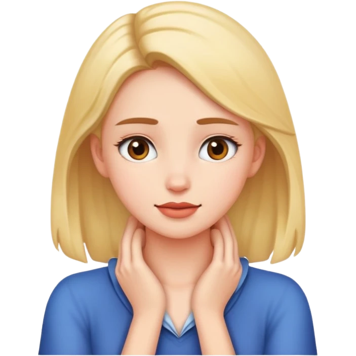 girl with hands on her neck emoji