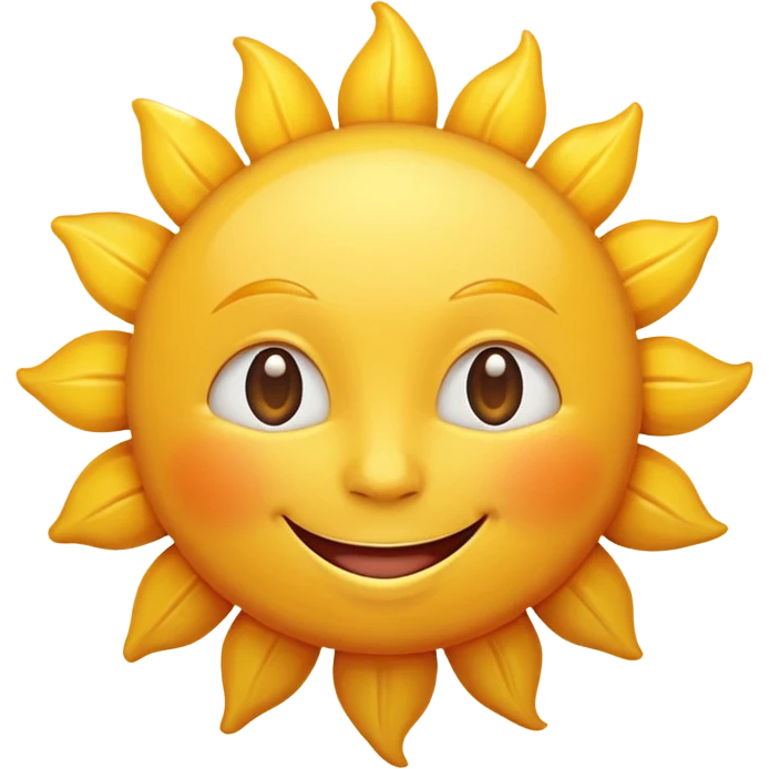 smiling sun emoji, simple and cheerful emoji