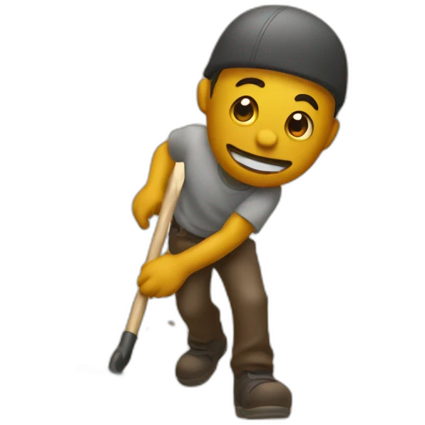 dirt getting swept emoji