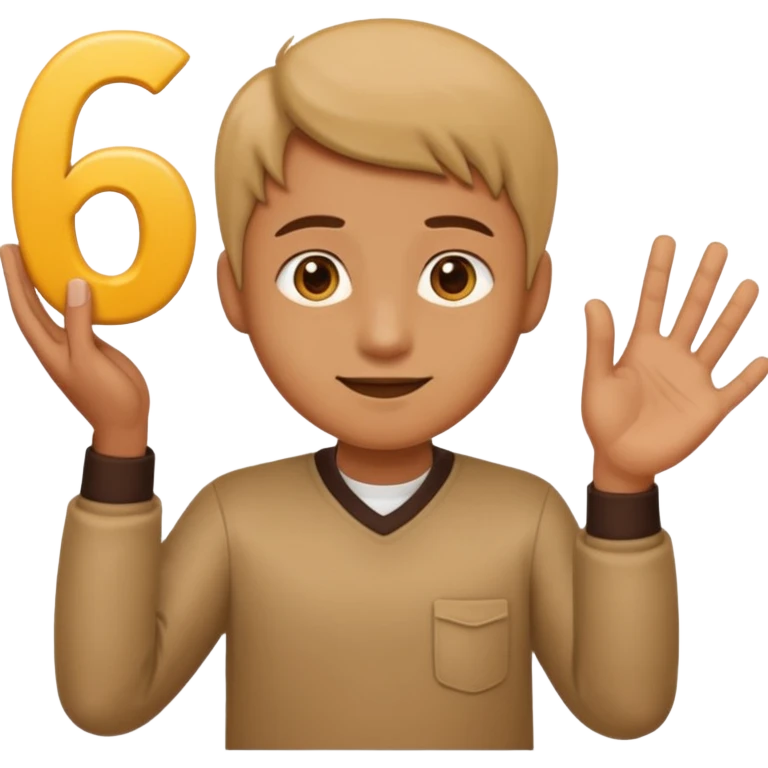 replace the ice cream with the numbers 6 and 7 holding his hands doing this emoji 🫴 and the left is the same emoji but flipped sideways then make the emojis 6️⃣7️⃣ go in each so six gos in the left hand and seven goes in the right hand emoji
