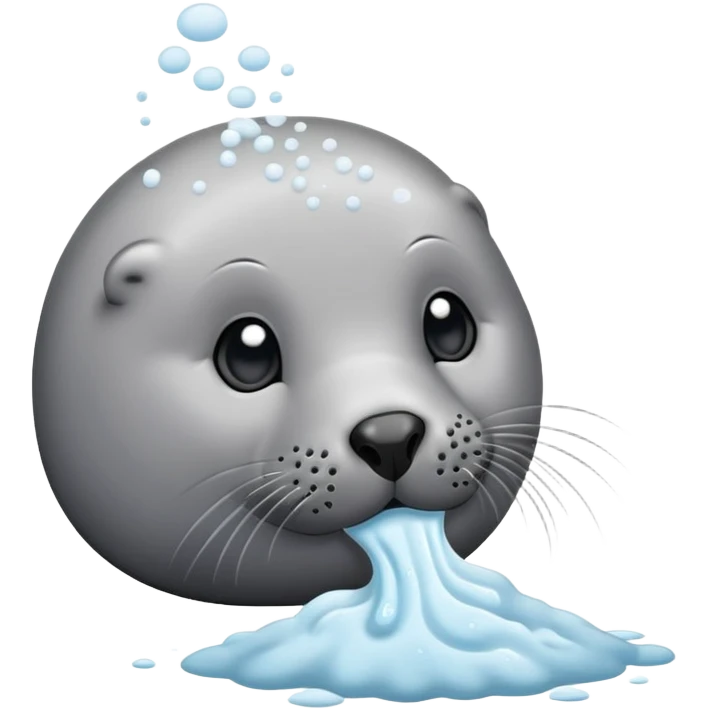 Grey seal is Sniffing powder emoji