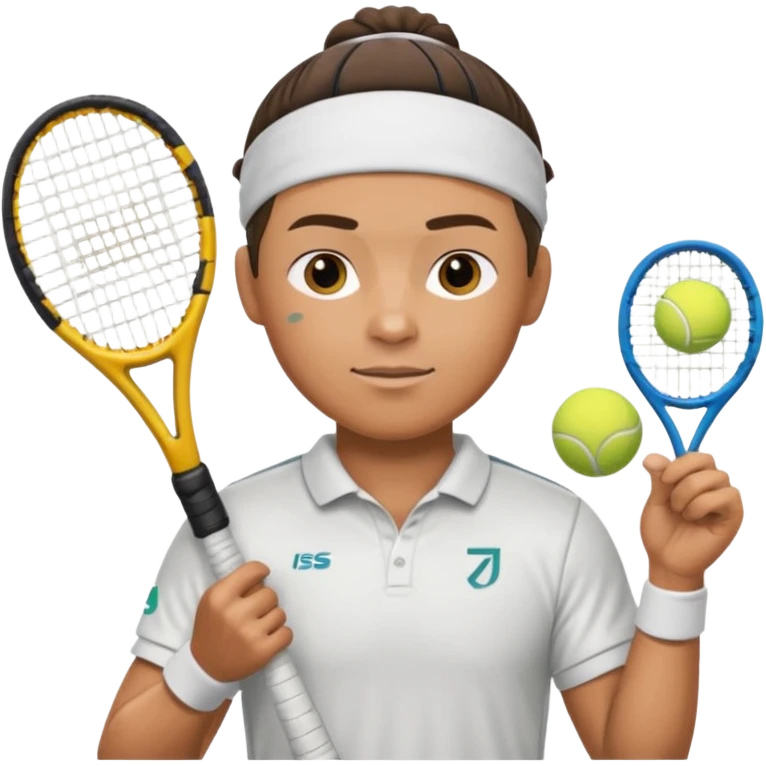 ronaldo half body with head band,half body, tennis racket emoji