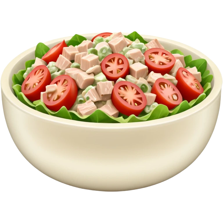 a bowl of tuna salad, minimal, simple, clear emoji