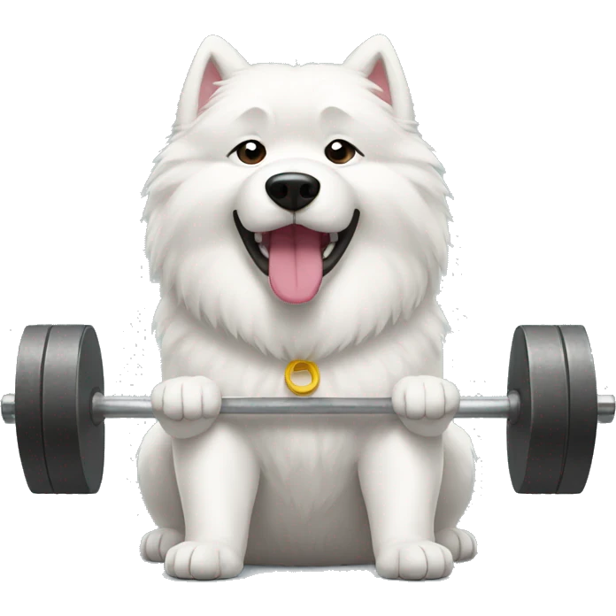 samoyed weightlifting emoji