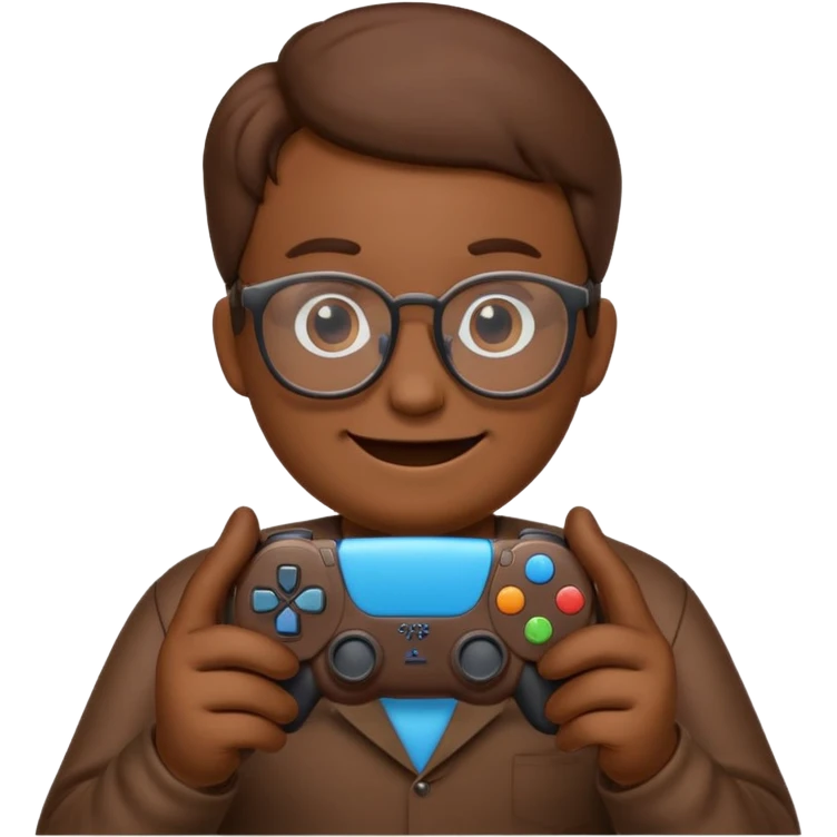 Emoji poop with glasses holding a ps5 controller emoji