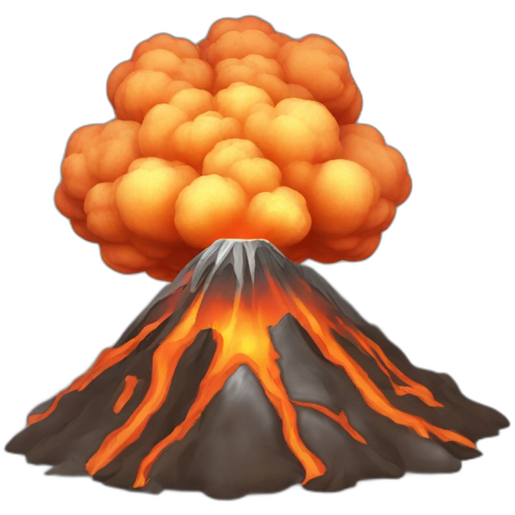 a volcano exploding emoji