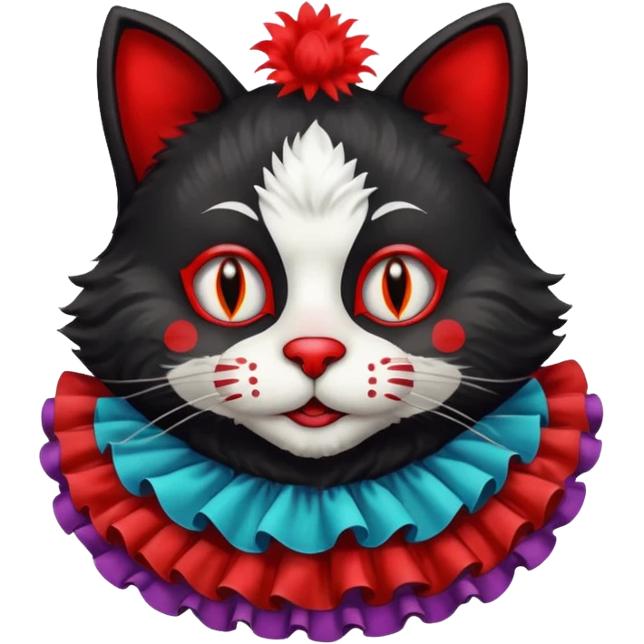 black cat clown emoji