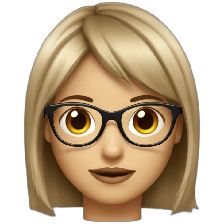 fille avec frange brune et des lunettes emoji