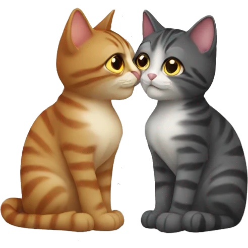 Two cats kissing emoji