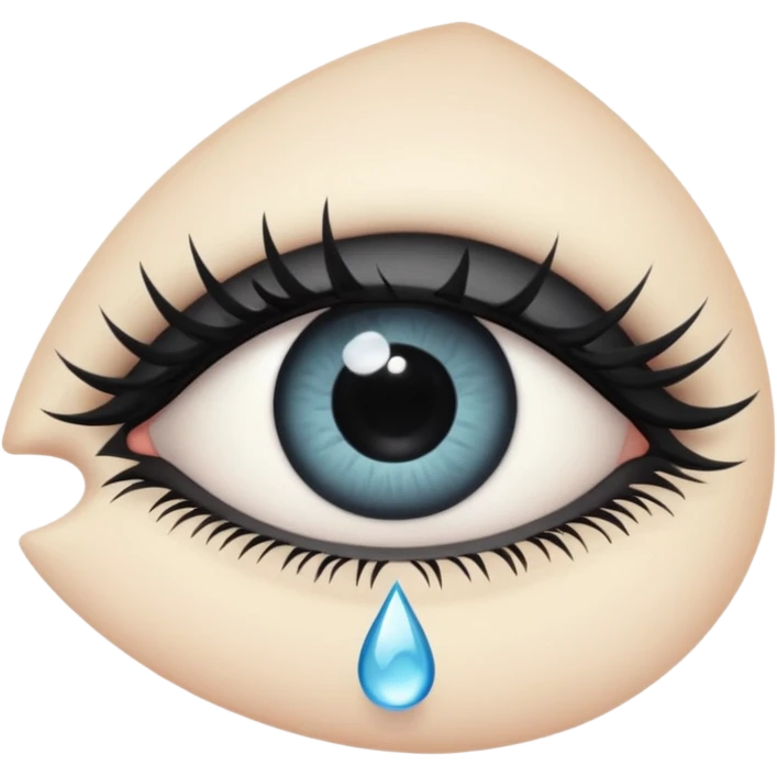 emo eye with a teardrop emoji