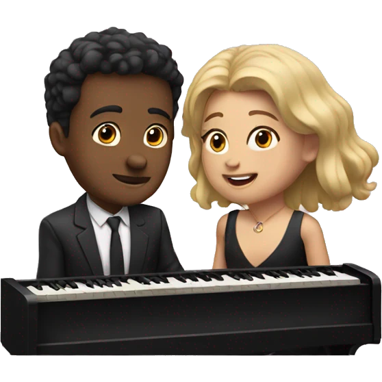 Two lovers playing piano  emoji