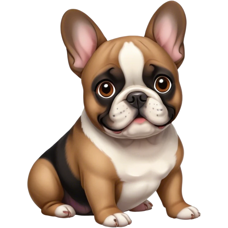 French bulldog black Brown  emoji