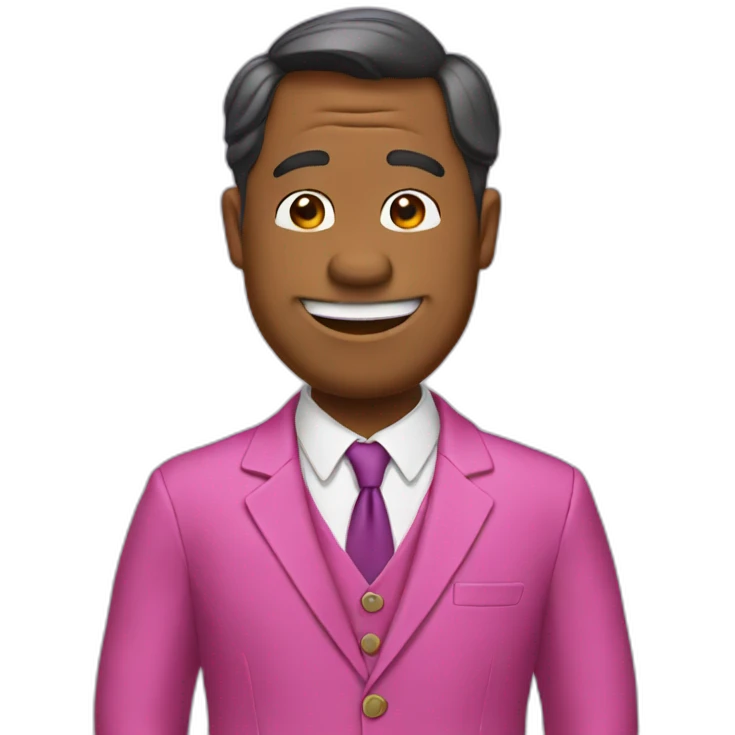 Barney with pink suit emoji
