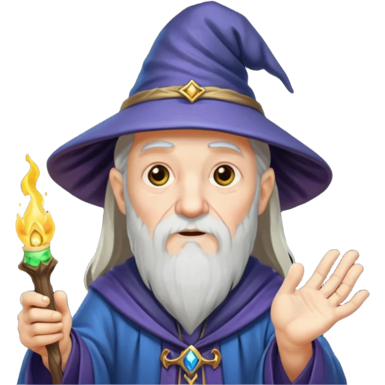 old wizard casting spells emoji