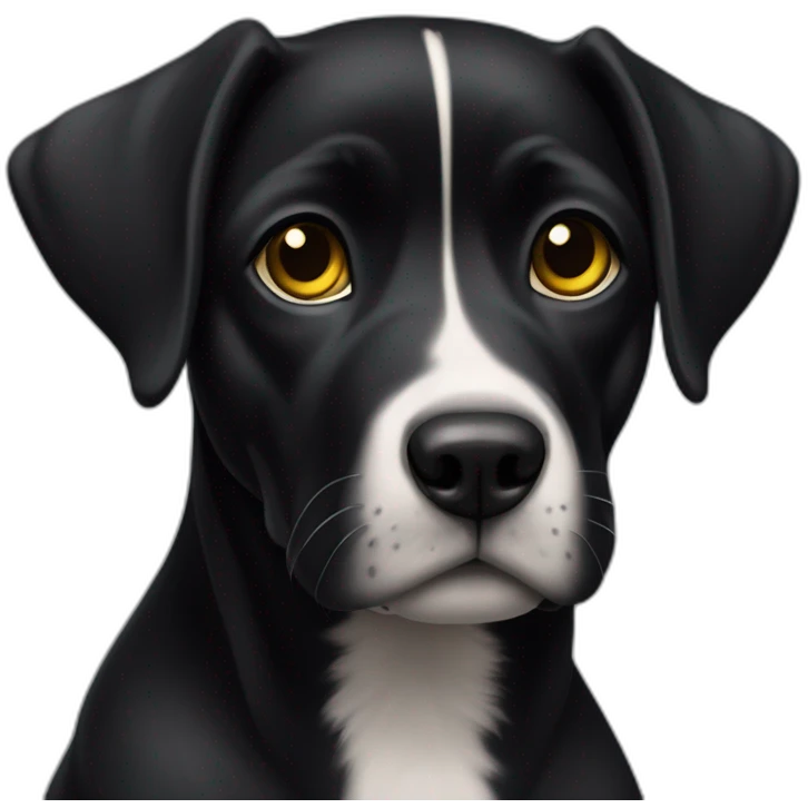 cachorro preto com manchas amarelas simétricas no rosto emoji