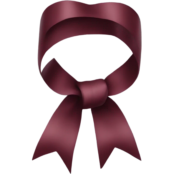 transparent maroon ribbon bow emoji
