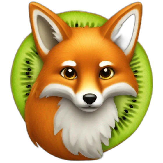 a fox made of kiwi emoji