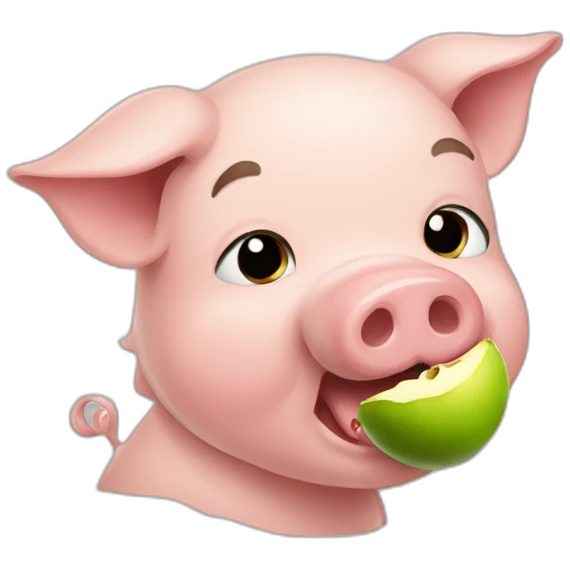 pig eating applesauce emoji