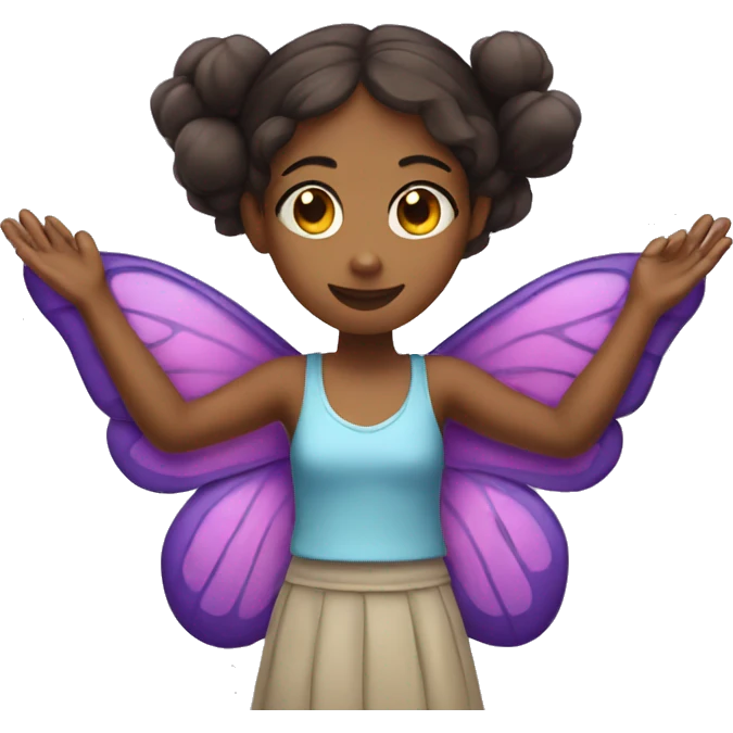 Girl with butterfly wings and 4 arms emoji