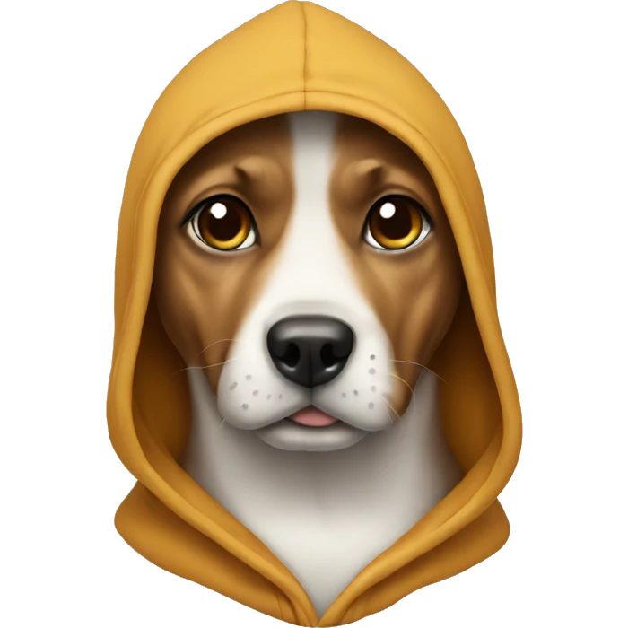 Dog wearing a hoodie emoji