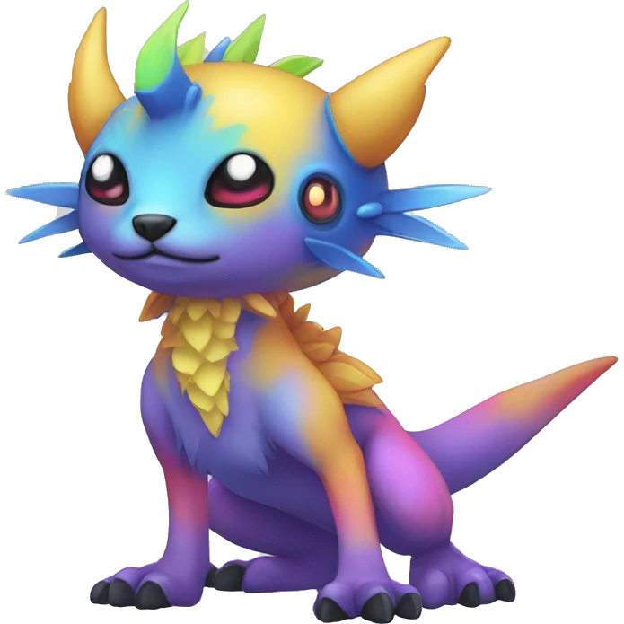 cute cool edgy colorful ethereal alien punk Digimon-Fakemon-animal full body emoji